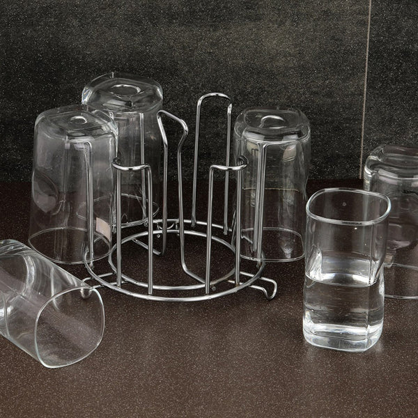 2741 SS Round Glass Stand used for holding sensitive glasses and all present in all kinds of kitchens of official and household places etc. (Moq :-2) 