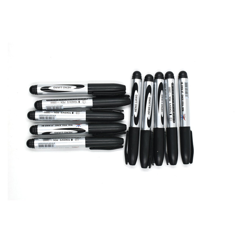 9018 10 Pc Black Marker used in all kinds of school, college and official places for studies and teaching among the students.  