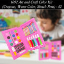 1092 Art and Craft Color Kit (Crayons, Water Color, Sketch Pens) - 42 Pcs - Opencho