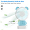 7633 Mini Portable Fan USB Rechargeable Handheld Rabbit Style Color Changing LED Light Pocket Desk Light Fan 