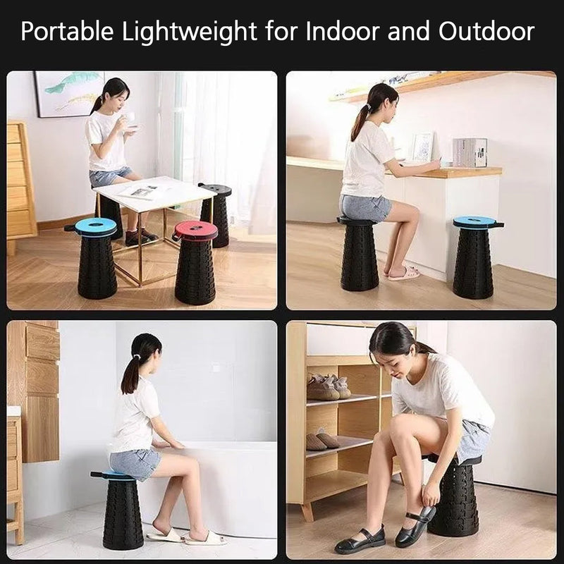 2169 Foldable Retractable Height Adjusting Stool Space Saving Telescopic Stool for Fishing Hiking Stool for Adults and Kids. 