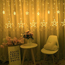 1253 12 Stars Curtain String Lights, Window Curtain Lights with 8 Flashing Modes Decoration for Festivals 