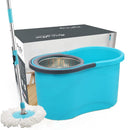 1158 Heavy Duty Microfiber Spin Mop with Plastic Bucket (Multicolour)