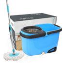 1159 Heavy Duty Microfiber Spin Mop with Plastic Bucket (Multicolour)