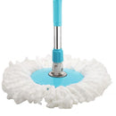 1159 Heavy Duty Microfiber Spin Mop with Plastic Bucket (Multicolour)