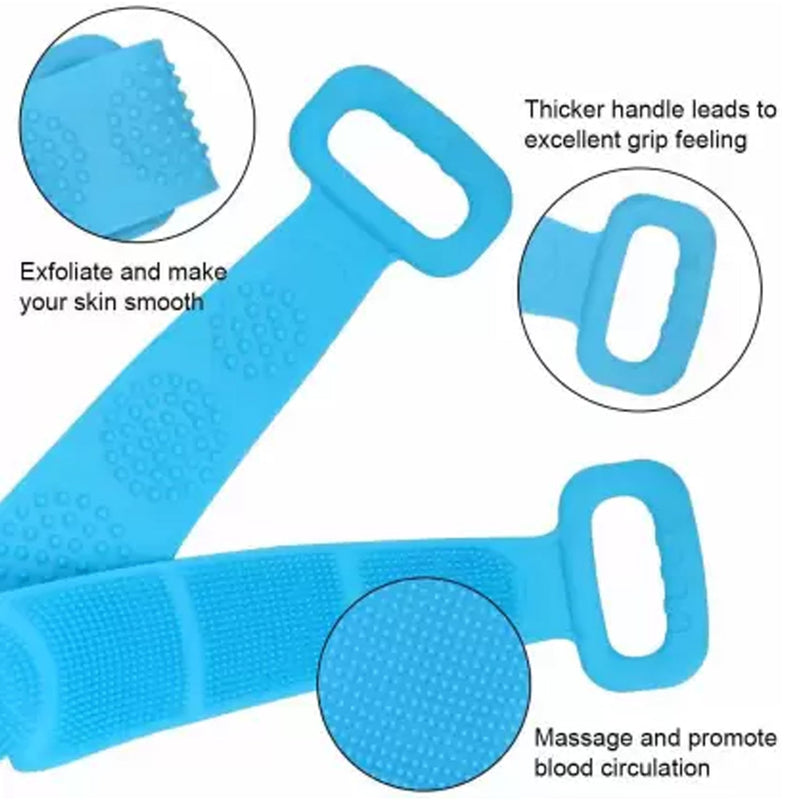 6637 Silicone Body Back Scrubber, Double Side Bathing Brush for Skin Deep Cleaning Massage. 