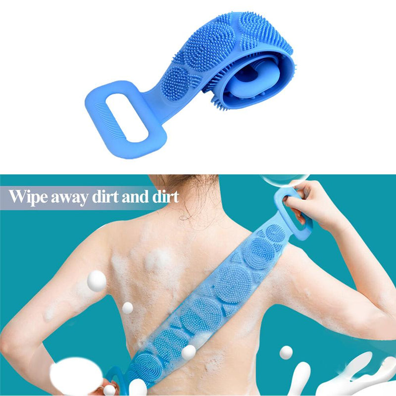 1302 Silicone Body Back Scrubber Double Side Bathing Brush for Skin Deep Cleaning - DeoDap