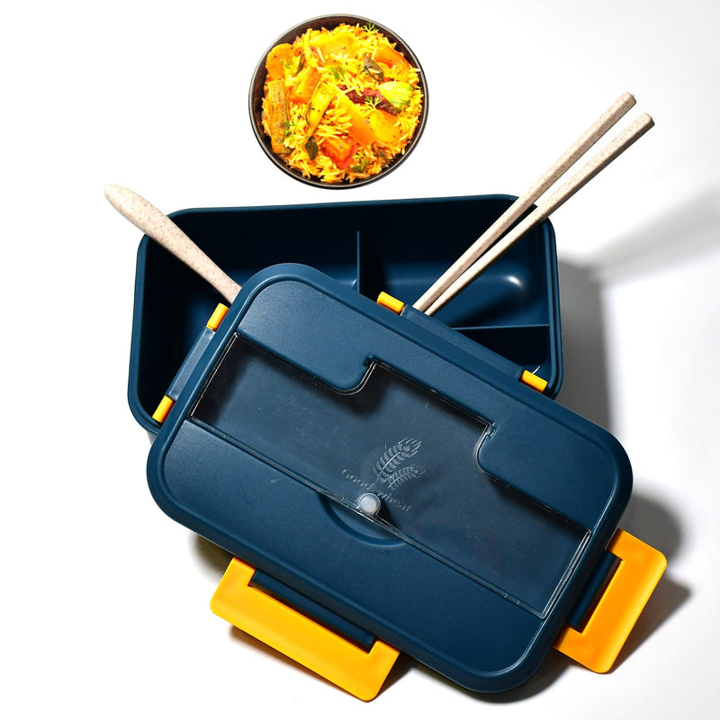 2809 Lunch Box 3Cells Plastic Liner Lunch Container, Portable Tableware Set for Kid Adult Student Children Keep Food Warm. 
