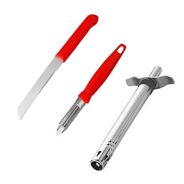 2159 3 In 1 Kitchen Combo - Kitchen Lighter, Stainless Steel Knife and Peeler 