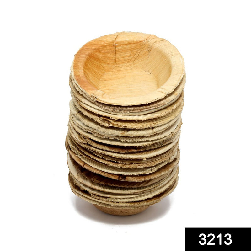 3213 Disposable Round Shape Eco-friendly Areca Palm Leaf Bowl (5x5 inch) (pack of 25) - 