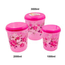 3684 Food Storage Containers Kitchen Containers for Storage Set 1000 ml, 2000ml, 3000 ml (Set of 3) (multicoloured)