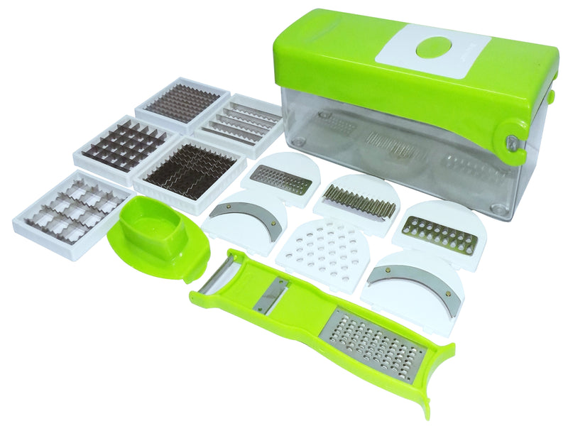 2203 Plastic Big 16 in 1 Dicer with Cutter with easy Push and pull Button - Opencho