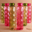 2668 3Pc Set Diamond Cut Bottle Used for storing water and beverages purposes for people.