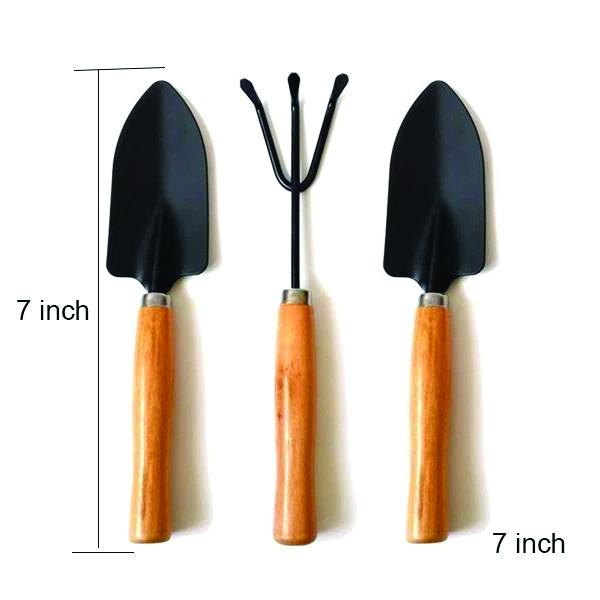Opencho Gardening Tools - Gloves, Pruners Scissor(Flower Cutter) & Wooden Handle Tool (Hand Cultivator, Small Trowel, Garden Fork)