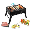 0126 Folding Barbeque Charcoal Grill Oven (Black, Carbon Steel) - 