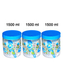 3678 Round Vacuum Seal airtight Food Storage Canister 1500ml (Multicoloured) (Set of 3)