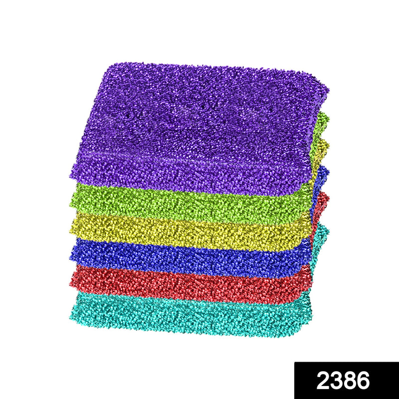 2386 Scratch Proof Kitchen Scrubber Pads for Utensils/Tiles Cleaning (6 pc) - 