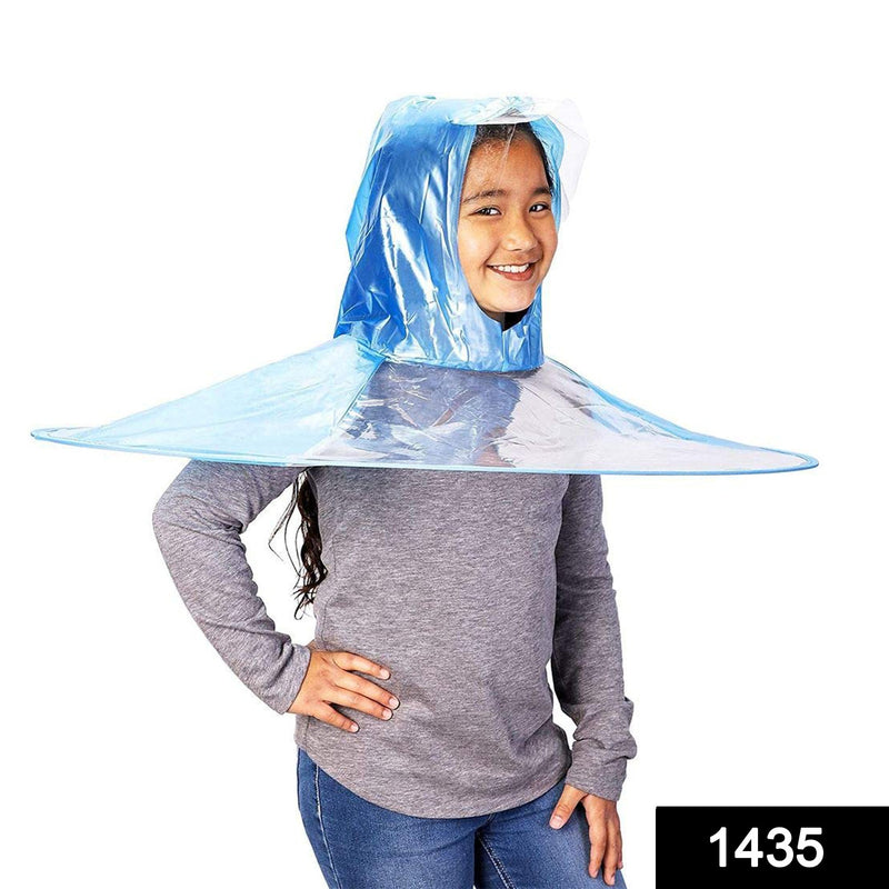 1435 Foldable Waterproof Hands Free Rain Head Wearing Umbrella Cap - 