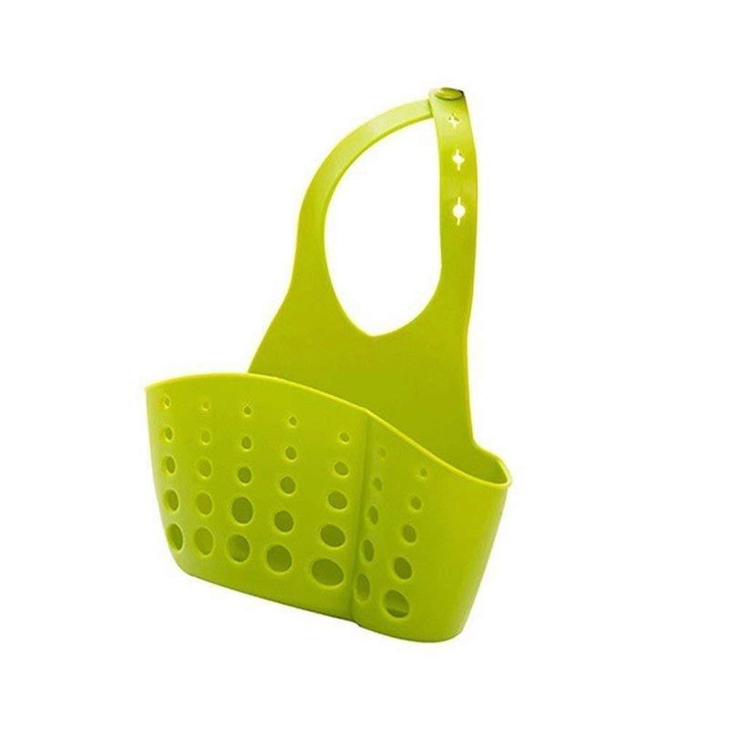 0762 Adjustable Kitchen Bathroom Water Drainage Plastic Basket/Bag with Faucet Sink Caddy