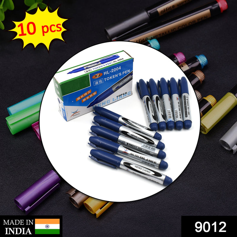 9012 10Pc Blue Marker and pen used in studies and teaching white boards in schools and institutes for students.