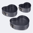 2364 Heart Shape Metal Moulds for Baking Non-Stick Cake Tins (Pack of 3) - 