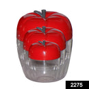 2275 Apple Shape Plastic Container 3-Pcs Set (1500ml,800ml,500ml) - Opencho