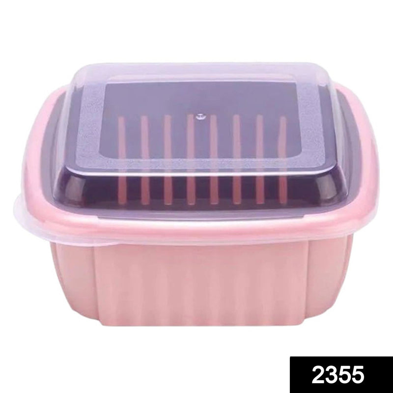 2355 Double Layer Food Drainer Washing Basket with Collapsible Strainers Colander - 