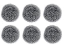 2384 Round Shape Stainless Steel Scrubber (Pack of 6) - 