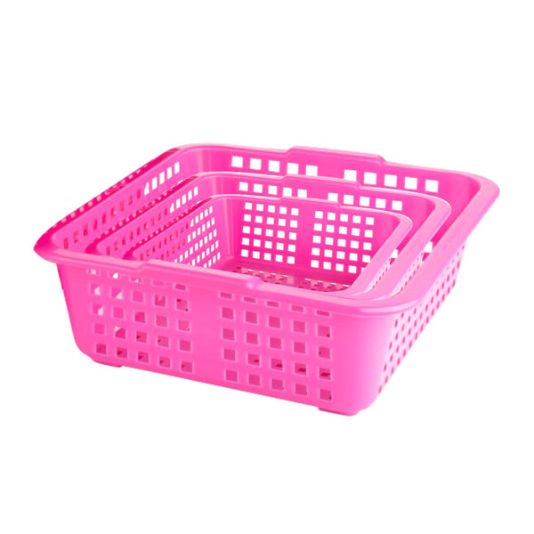 2484 Plastic Multiple Size Cane Fruit Baskets (3 Size Large, Medium, Small) - Your Brand