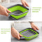 2527 Silicone Square Plastic Folding Collapsible Durable Kitchen Sink Dish Rack