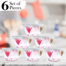 2566 Safe Round Mixing Glass Bowl for Kitchen Storage (Set of 6 Pieces)