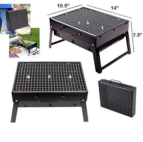 0126 Folding Barbecue Charcoal Grill Oven (Black, Carbon Steel)