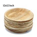 3207 Disposable Round Shape Eco-friendly Areca Palm Leaf Plate (12x12 inch) (pack of 25) - 