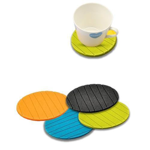 0129 6 pcs Useful Round Shape Plain Silicone Cup Mat Coaster Drinking Tea Coffee Mug Wine Mat for Home