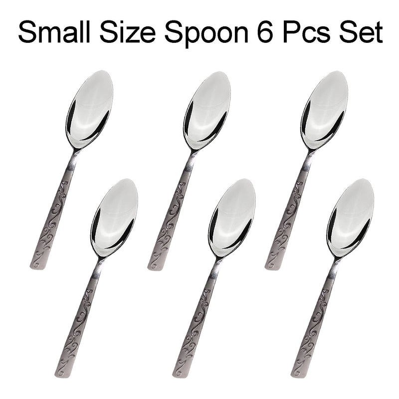 7003 Stainless Steel Small Spoon for Home/Kitchen (Set of 6) - Opencho