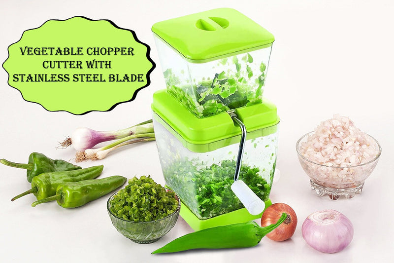 2428 Plastic Vegetable Chopper Cutter with Stainless Steel Blade - 