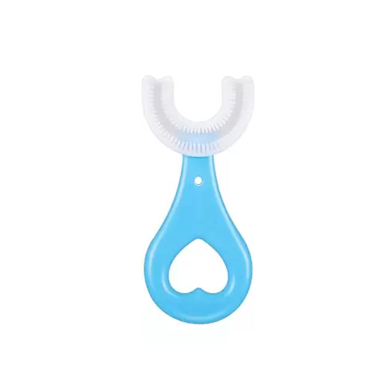 4002 U Shaped Toothbrush for Kids, 2-6 Years Kids Baby Infant Toothbrush, Food Grade Ultra Soft Silicone Brush Head 