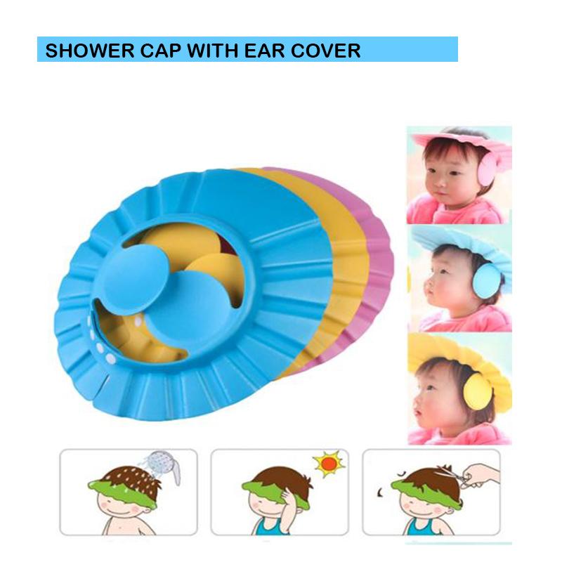 6640 Premium High Quality Baby Shower Cap Bathing Baby Wash Hair Eye Ear Protector Hat for New Born Infants babies Baby Bath Cap Shower Protection For Eyes And Ear. 