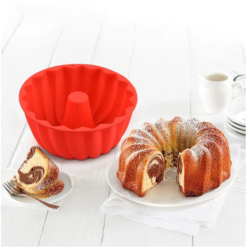 4755 Nonstick Silicone Cake Pan, Nonstick Fluted Cake Mould