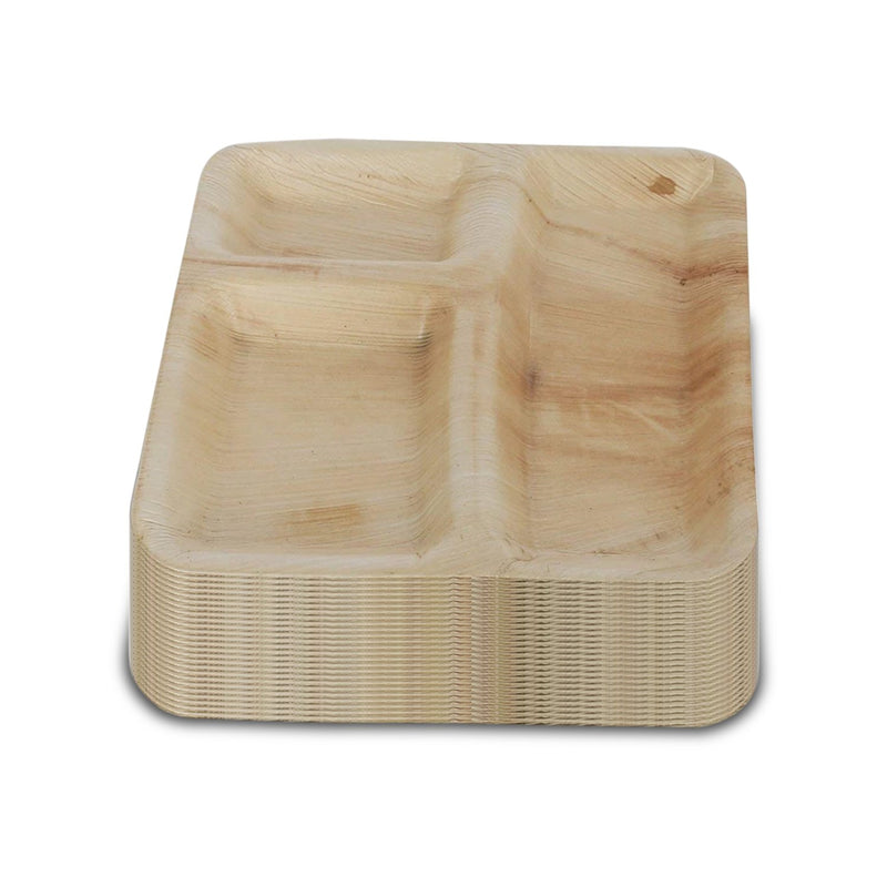 3220 Disposable Square Shape Eco-friendly Areca Palm Leaf Plate (10x10 inch) (pack of 25) - 