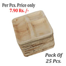 3220 Disposable Square Shape Eco-friendly Areca Palm Leaf Plate (10x10 inch) (pack of 25) - 
