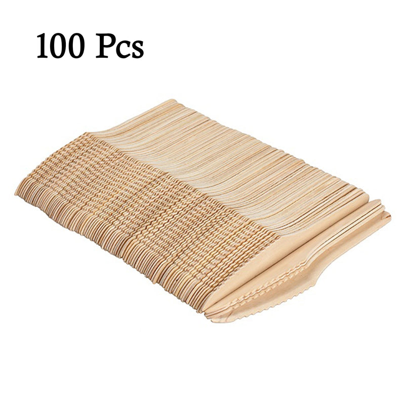 3225 Disposable Eco-friendly Wooden Knifes (Pack of 100) - 
