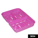 3654 3 in 1 Plastic Soap Box for Bathroom and Sink Organizer (Multicolour)