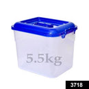 3718 Plastic Storage Container with Lid and Measuring Cup - 5.5kg - 