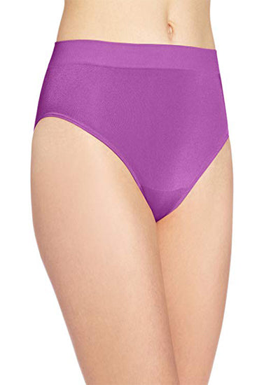Women's Plus Comfort Covered Cotton Assorted Brief Panty, 5 Pack