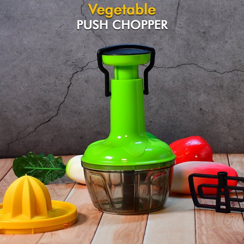 2074 3 IN 1 PUSH CHOPPER 500ML USED FOR CHOPPING OF FRUITS AND VEGETABLES. 