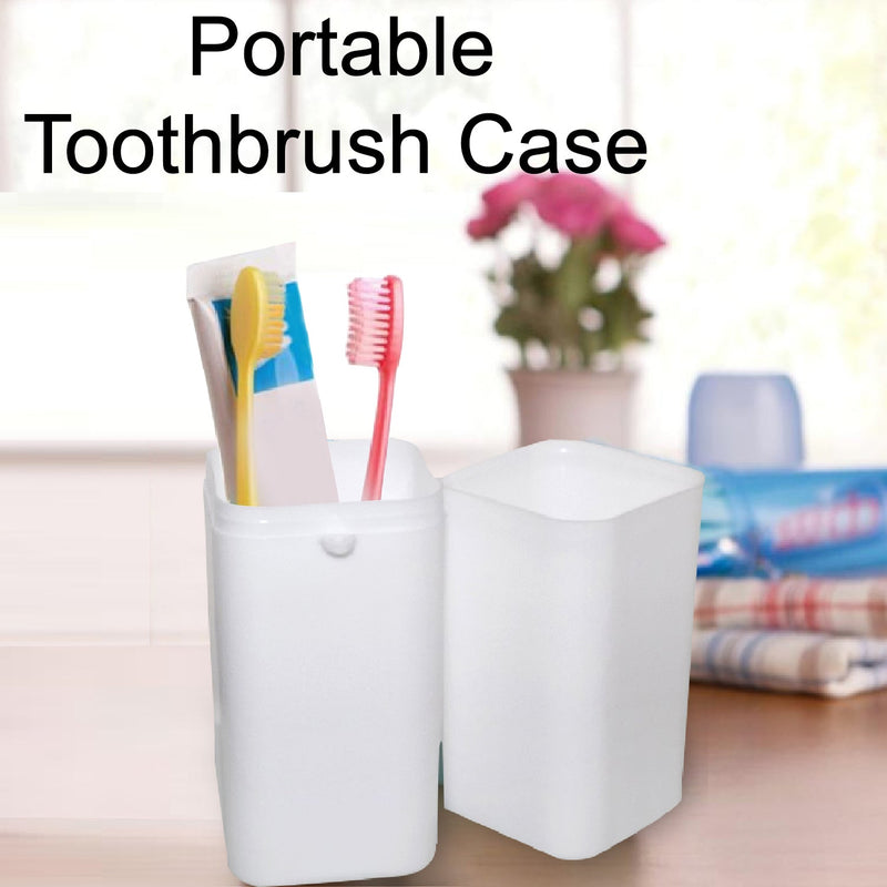 4992 White Square Shape Capsule Travel Toothbrush Toothpaste Case Holder Portable Toothbrush Storage Plastic Toothbrush Holder. 
