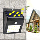 0213 Solar Security LED Night Light for Home Outdoor/Garden Wall (Black) (20-LED Lights)