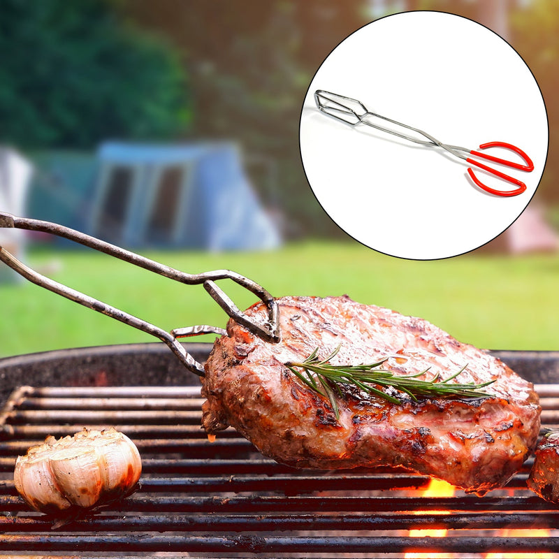 2984 Kitchen Baking BBQ Heat Resistant Cooking Food Clip with Silicone Tips Tong 1pc. 