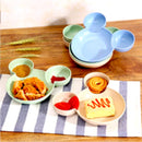 0863A Unbreakable Plastic Mickey Shaped Kids/Snack Serving Plate (Without Sticker)